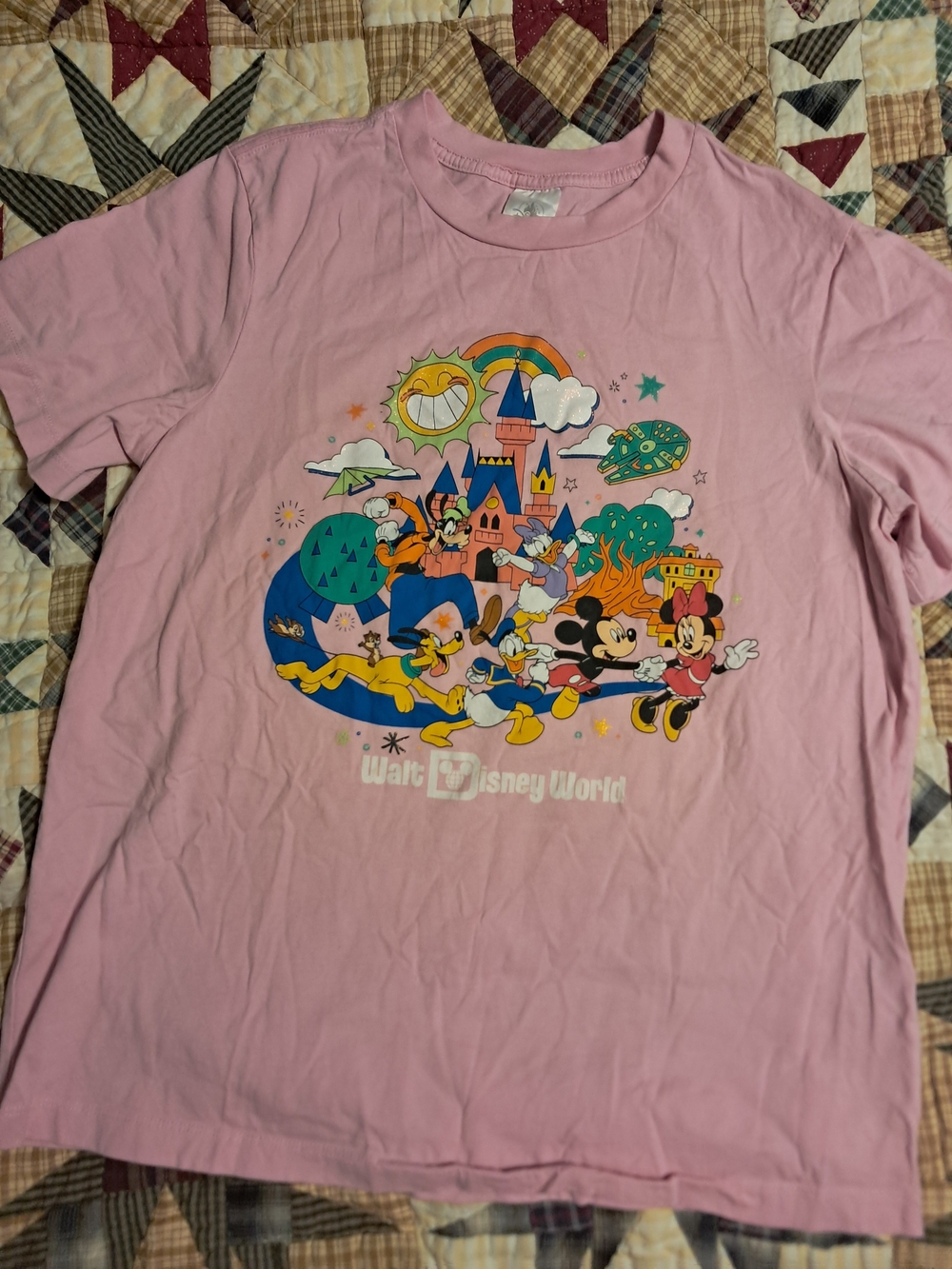 WALT DISNEY WORLD PINK PLAY IN THE PARK T SHIRT MEDIUM
